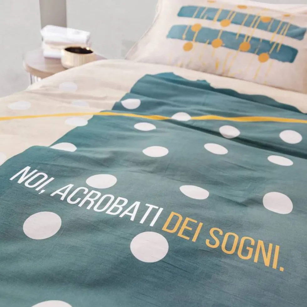 Copripiumino matrimoniale con federe in cotone Noi Acrobati dei Sogni