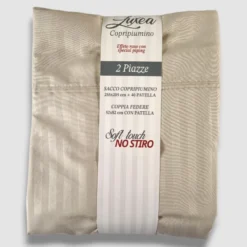 Copripiumino matrimoniale con federe LUXEA NO-STIRO corda jacquard