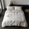 Copripiumino Matrimoniale Raso Alfie Foliage Greige