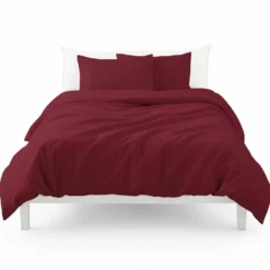 Copripiumino sfuso in cotone 155x200 singolo bordeaux tinta unita