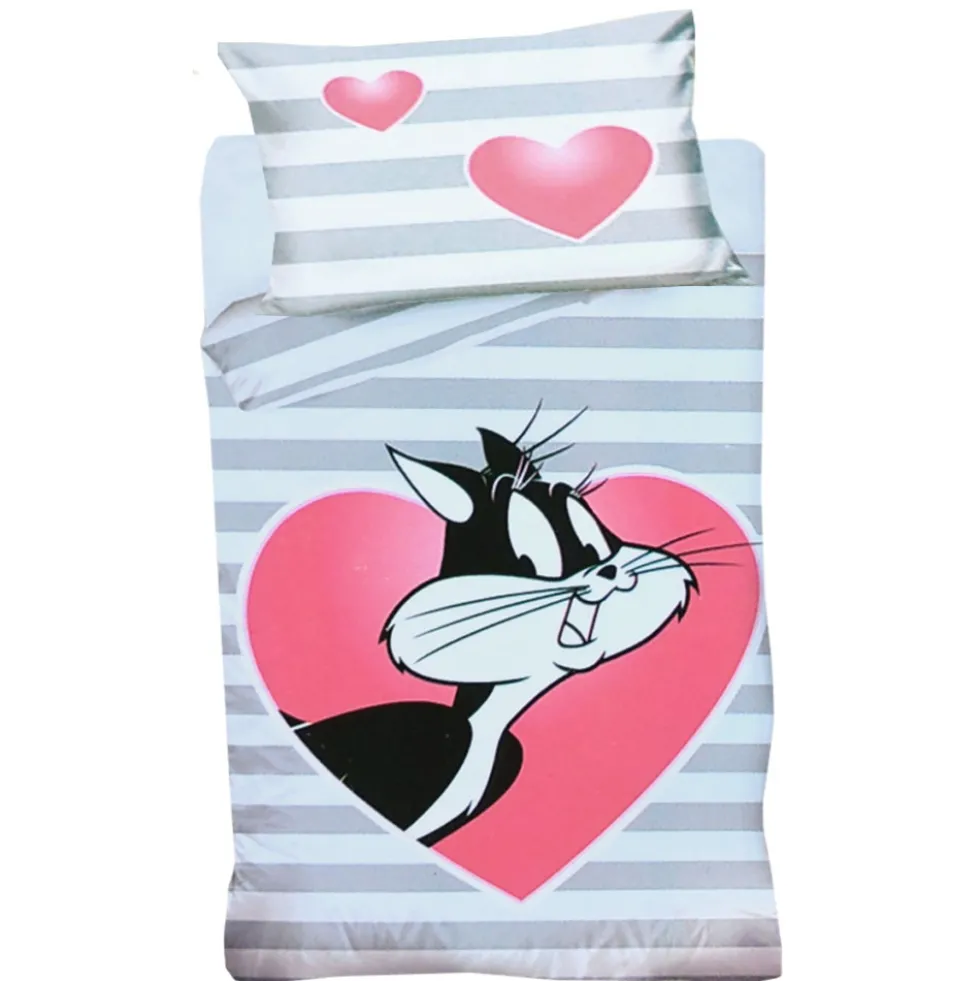 Copripiumino singolo SFUSO per bambini LOONEY TUNES a righe