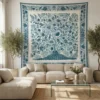 Copritutto Telo arredo BOCCADASSE Blu 250x260 Mezzero disegnato a mano