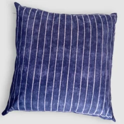 Cuscino Carrara LINE 40x40 puro cotone a righe blu