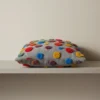 Cuscino in Lana Cotta 50x50 Pois Colorati su Fondo Grigio | Stile Creativo