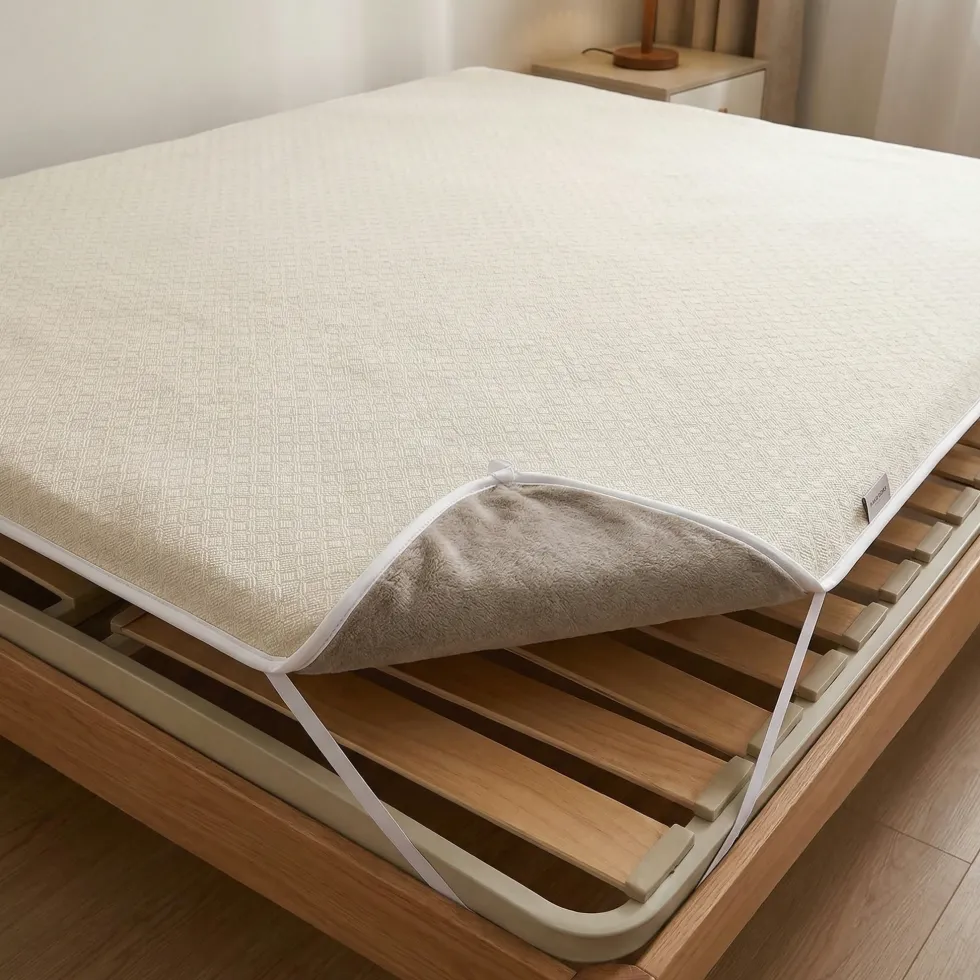 DAUNEX coprirete matrimoniale SLIM in feltro antiscivolo con lacci 160x195