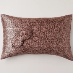 Federa sfusa in pura seta di gelso + maschera notte Pink Leopard