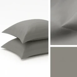 Federe Giotto Grigio Satin raso cotone 300TC a 3 volani