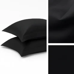 Federe Giotto Nero Satin in raso di cotone 300TC 3 volani BenasciuttiCasa Exclusive