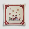 Fodera per cuscino decorativo Natalizia in Gobelin 45x45 Pupazzi di Neve