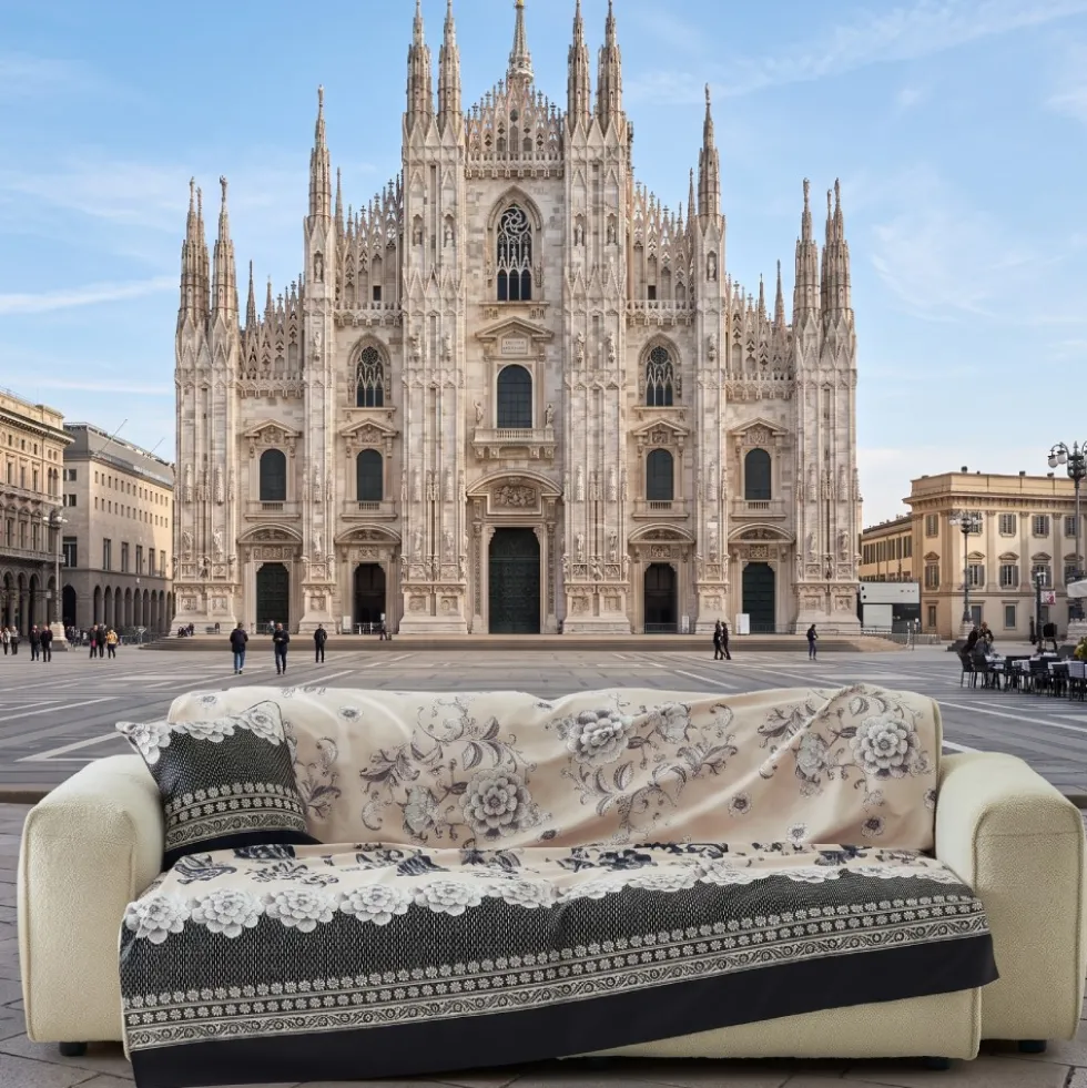 Granfoulard Bassetti Paraggi 20 Nero 270x270 Telo Arredo Grande