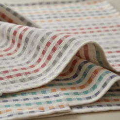Kit 2x canovacci cucina in cotone ritorto 60x75 quadretti multicolor Dis.2