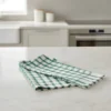Kit 2x Strofinacci a quadri verdi 100% cotone doppio ritorto jacquard