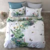 Lenzuola-copriletto matrimoniali in cotone Flower Power 2529 perla