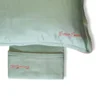 Lenzuola in raso 2 piazze Enrico Coveri salvia con sotto e federe