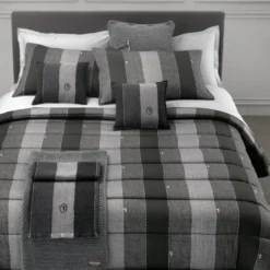 Lenzuola matrimoniale raso Trussardi NEW TWEED grigio