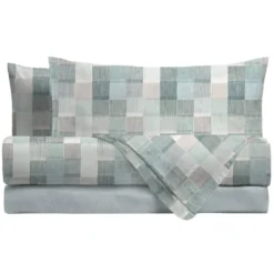 Lenzuola Matrimoniali Barrett Geometriche a quadri anice | Offerta Online