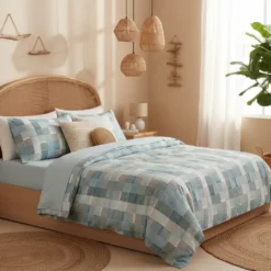 Lenzuola Matrimoniali Barrett Geometriche a quadri anice | Offerta Online