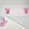 Lenzuola matrimoniali con federe PLAYBOY Embroidery ricamato rosa