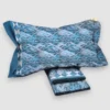 Lenzuola matrimoniali 100% cotone Ren azzurro leggere e fresche