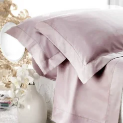 Lenzuola matrimoniali GINEVRA in raso orlo a giorno rosa azalea