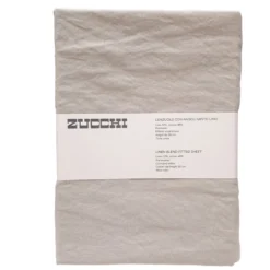 Lenzuolo angoli matrimoniale misto lino effetto stropicciato corda