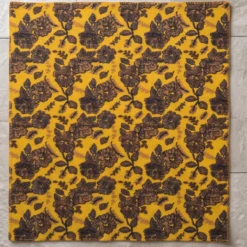 Plaid di Lana Cotta fiori d'Autunno senape - Soffice e Accogliente