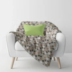 Plaid in lana cotta Made in Italy 150x170 cm margherite fondo grigio