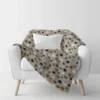 Plaid lana cotta 150x170 cm grigio con motivo a pois Bordo punto cavallo