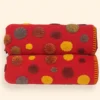Plaid lana cotta 150x170 cm rosso con motivo a pois Bordo punto cavallo