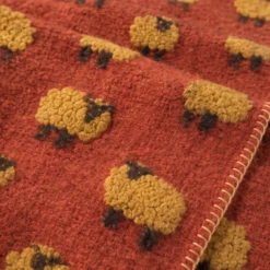 Plaid Lana Cotta 150x170 Rosso Mattone Pecore Made in Italy