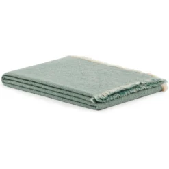 Plaid lana merino lavabile in lavatrice verde acqua 130x180 Lanerossi