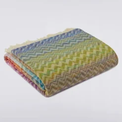 Plaid Missoni Home con frange 130x190 cm BASTIEN 100 zig-zag