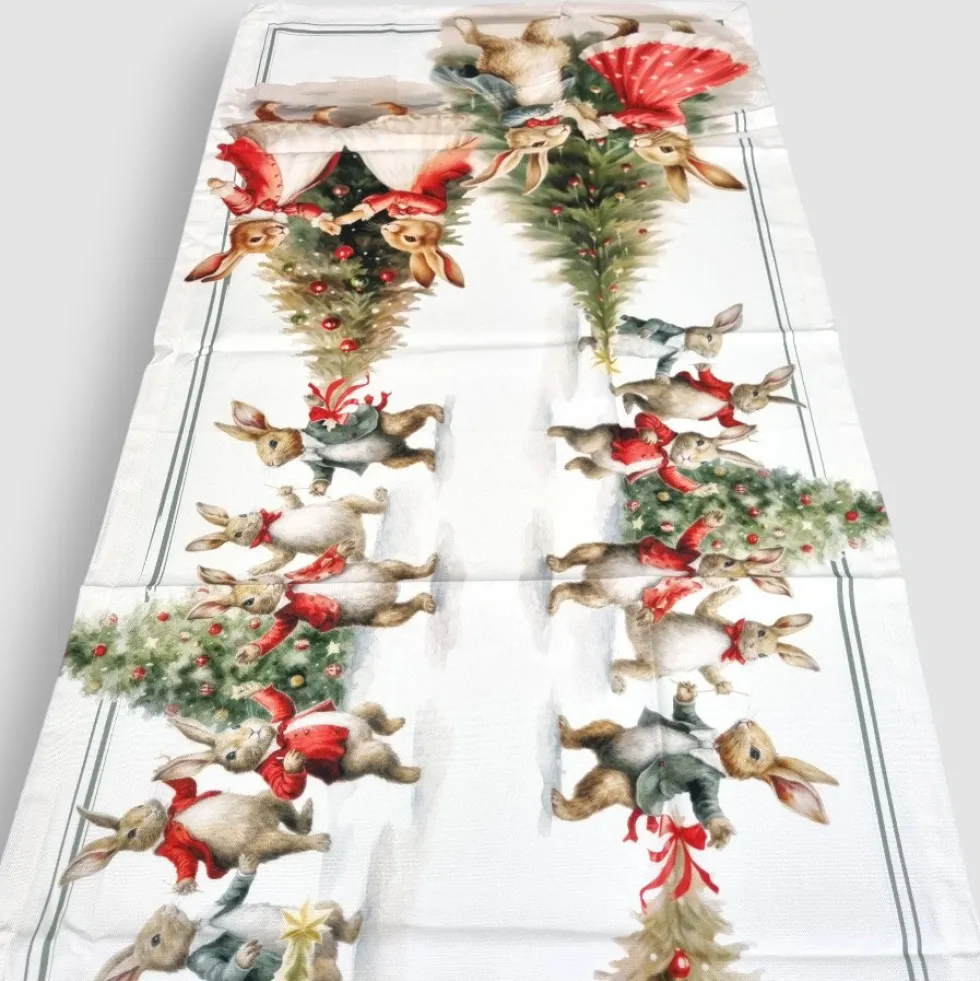 Runner da cucina in cotone 55x150 centro tavola Natalizio Party