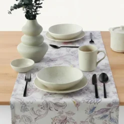 Runner da cucina 45x140 centro tavola Aurora floreale bluette