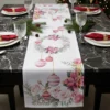 Runner Natalizio in puro cotone Piazza Pitti Charm rosa 50x140 cm