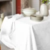 Servizio da tavola x8 persone in cotone Jacquard RANDI Allure bianco