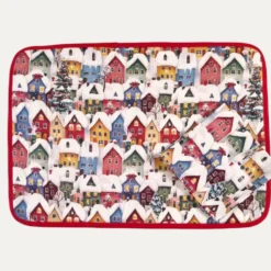 Set Americana Natalizio Casette Tovaglietta e Tovagliolo