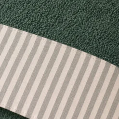 Set Asciugamani 1+1 verde a Righe | Stile Shabby e Romantico
