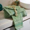 Set 1+1 asciugamano e ospite PIP STUDIO Jasmin Jacquard verde