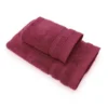 Set 1+1 asciugamano viso e ospite in spugna 650 gr bordeaux