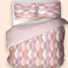 Set copripiumino e federe in cotone matrimoniale MIRO rosa