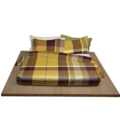 Set Copripiumino e federe matrimoniale OCHER 7607 tinto filo