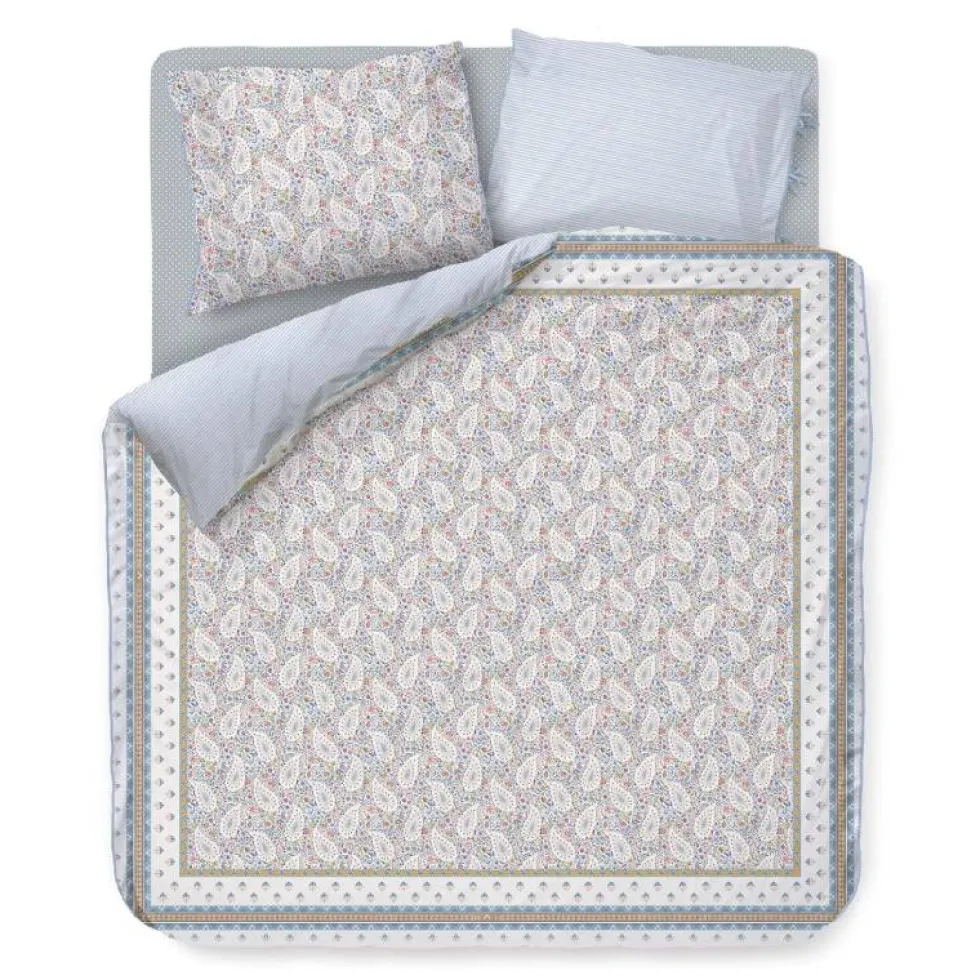 Set Copripiumino Matrimoniale PIP STUDIO Kairi Bloom bianco-azzurro