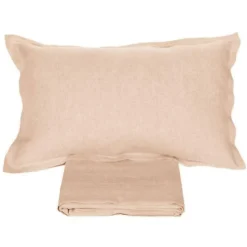 Set lenzuola e federe puro lino FAZZINI matrimoniale Soffio Cipria