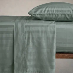 Set lenzuola matrimoniale 2 piazze raso di cotone ZEFIRO azzurro avio