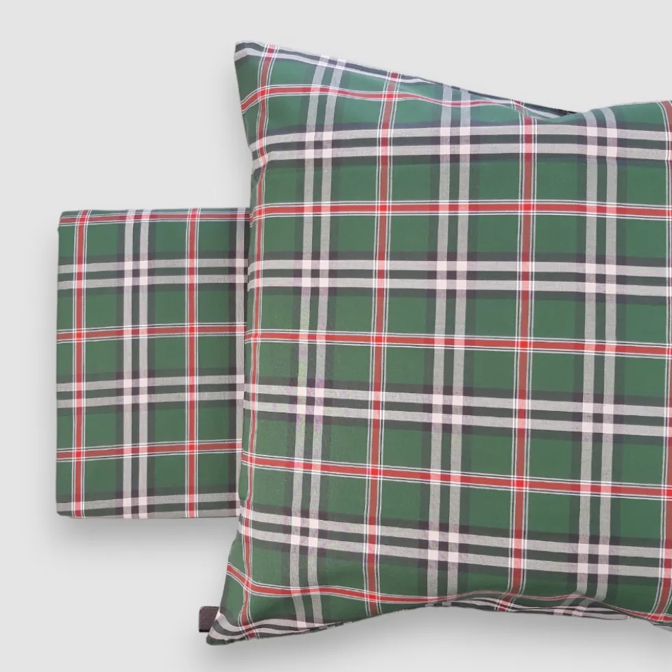 Set lenzuola matrimoniale 2 piazze RANDI Tinto in filo scozzese CLAN 30 verde
