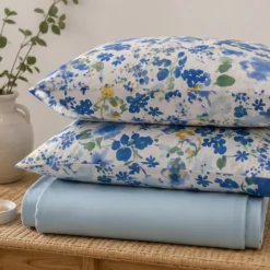 Set Lenzuola Matrimoniali Floreali Gabel Maiori | Azzurro