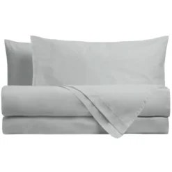 Set Sacco Copripiumino e due Federe grigio perla | 100% Puro Cotone