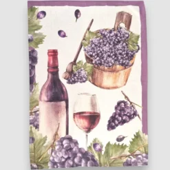 Set 3 strofinacci da cucina WINE canovacci in puro cotone 50x70
