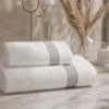 Set 1+1 viso e ospite in spugna jacquard Gabel bianco